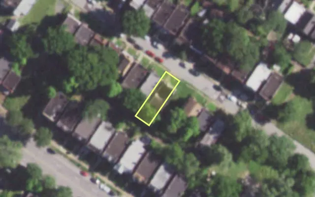Aerial view of 5930 HAMILTON TER — vacant lot, St. Louis with approximate parcel outline