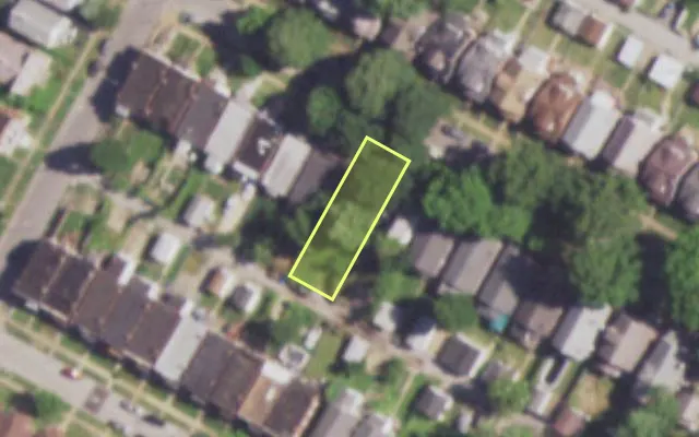 Aerial view of 4878 MARGARETTA AV — vacant lot, St. Louis with approximate parcel outline