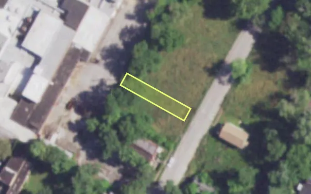 Aerial view of 3049 NEW ASHLAND PL — vacant lot, St. Louis with approximate parcel outline