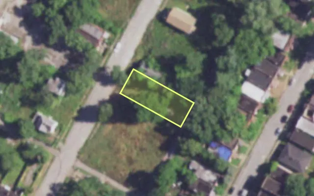 Aerial view of 3034 NEW ASHLAND PL — vacant lot, St. Louis with approximate parcel outline