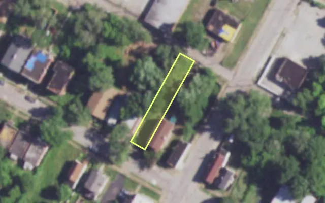 Aerial view of 4107 LEXINGTON AV — vacant lot, St. Louis with approximate parcel outline