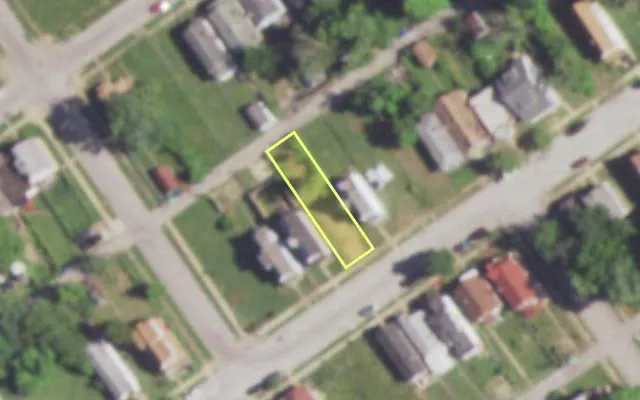 Aerial view of 4911 EMERSON AV — vacant lot, St. Louis with approximate parcel outline