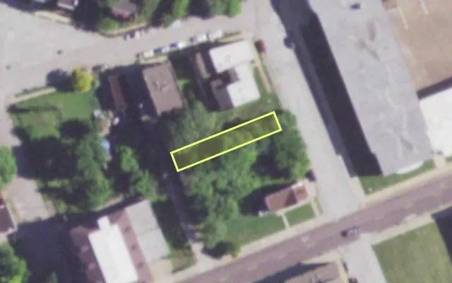 Aerial view of 2813 HADLEY ST — vacant lot, St. Louis with approximate parcel outline