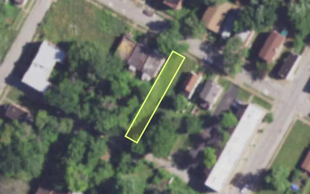 Aerial view of 4120 W LEXINGTON AV — vacant lot, St. Louis with approximate parcel outline