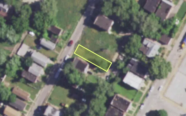 Aerial view of 3134 N SARAH ST — vacant lot, St. Louis with approximate parcel outline