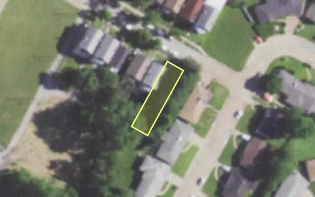Aerial view of 5230 GREER AV — vacant lot, St. Louis with approximate parcel outline