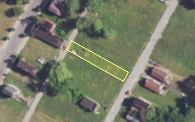 Aerial view of 3047 VINE GROVE AV — vacant lot, St. Louis with approximate parcel outline