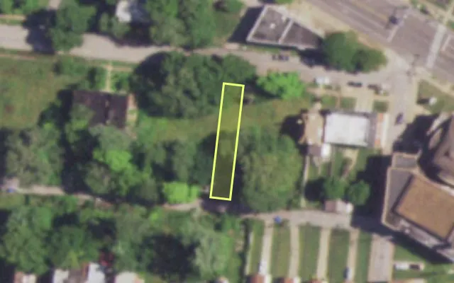 Aerial view of 4618 VERNON AV — vacant lot, St. Louis with approximate parcel outline