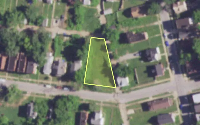 Aerial view of 1019 GIMBLIN ST — vacant lot, St. Louis with approximate parcel outline