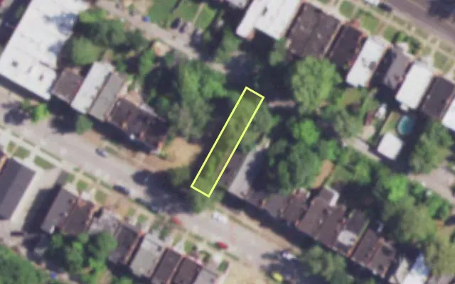 Aerial view of 4041 MAFFITT AV — vacant lot, St. Louis with approximate parcel outline