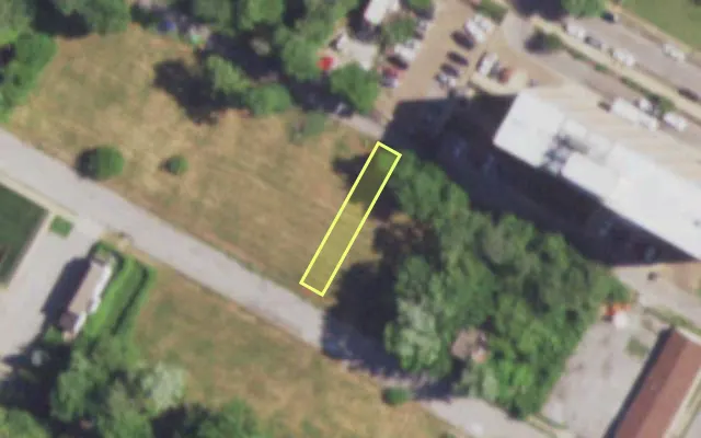 Aerial view of 4331 NORTH MARKET ST — vacant lot, St. Louis with approximate parcel outline