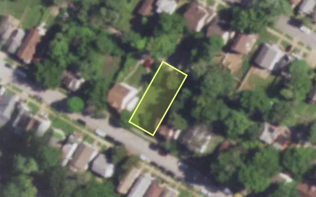 Aerial view of 5937 LALITE AV — vacant lot, St. Louis with approximate parcel outline