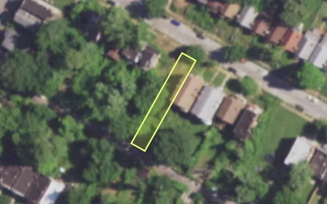 Aerial view of 4602 LEXINGTON AV — vacant lot, St. Louis with approximate parcel outline