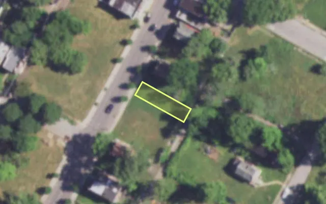 Aerial view of 3208 N NEWSTEAD AV — vacant lot, St. Louis with approximate parcel outline