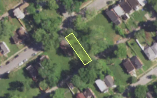 Aerial view of 5336 EMERSON AV — vacant lot, St. Louis with approximate parcel outline