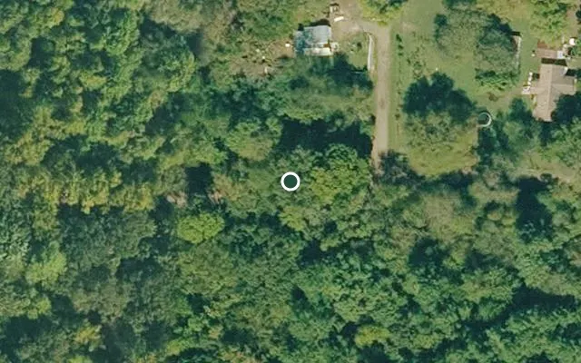 Aerial view of 0.21 acres in Johnson, AR — 13554; approximate location marked