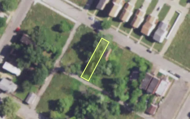 Aerial view of 4228 GARFIELD AV — vacant lot, St. Louis with approximate parcel outline