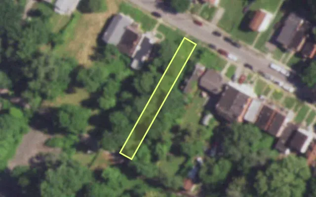 Aerial view of 4834 LEDUC ST — vacant lot, St. Louis with approximate parcel outline