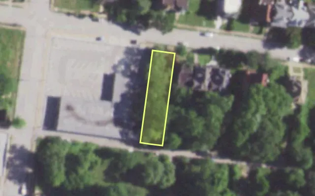 Aerial view of 5074 KENSINGTON AV — vacant lot, St. Louis with approximate parcel outline