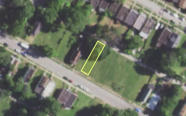 Aerial view of 5733 MAFFITT AV — vacant lot, St. Louis with approximate parcel outline