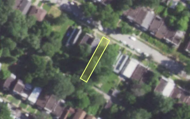 Aerial view of 5148 TERRY AV — vacant lot, St. Louis with approximate parcel outline