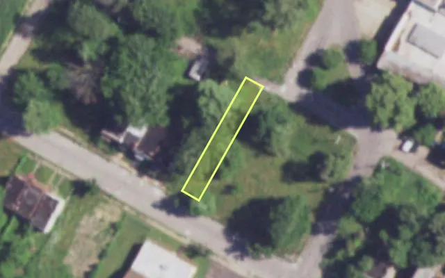 Aerial view of 4217 LABADIE AV — vacant lot, St. Louis with approximate parcel outline