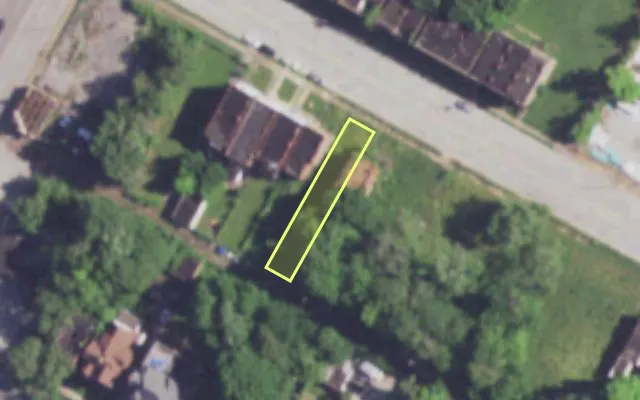 Aerial view of 3854 EVANS AV — vacant lot, St. Louis with approximate parcel outline