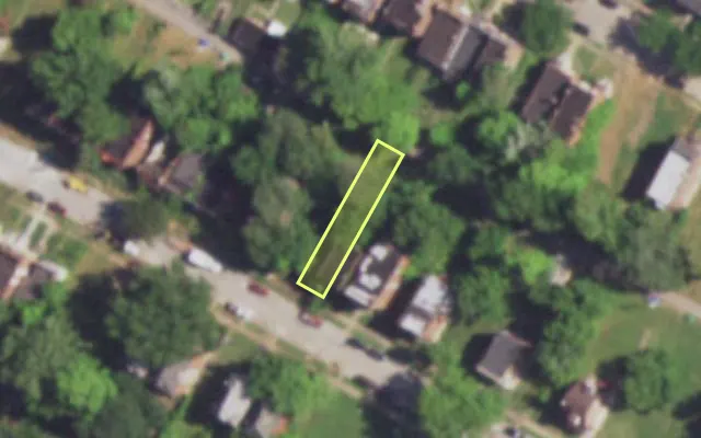 Aerial view of 4749 NORTHLAND AV — vacant lot, St. Louis with approximate parcel outline