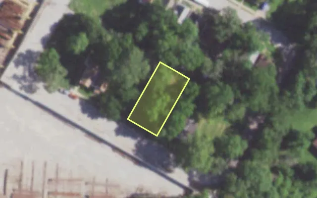 Aerial view of 5863 GREER AV — vacant lot, St. Louis with approximate parcel outline
