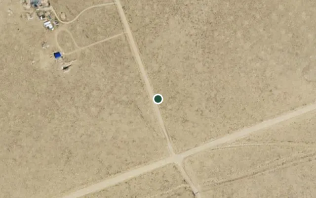 Aerial view of 14.82 acres in Costilla, CO — 11441; approximate location marked