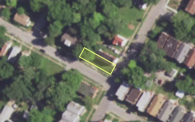 Aerial view of 4101 N EUCLID AV — vacant lot, St. Louis with approximate parcel outline