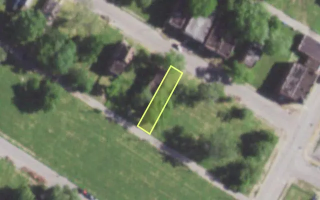 Aerial view of 5822 COTE BRILLIANTE AV — vacant lot, St. Louis with approximate parcel outline