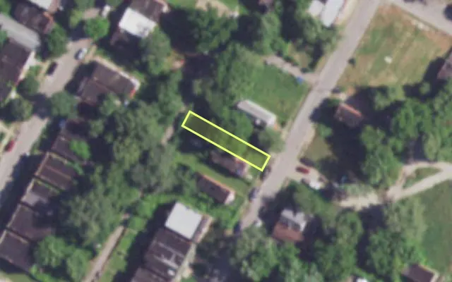 Aerial view of 3125 FAIR AV — vacant lot, St. Louis with approximate parcel outline