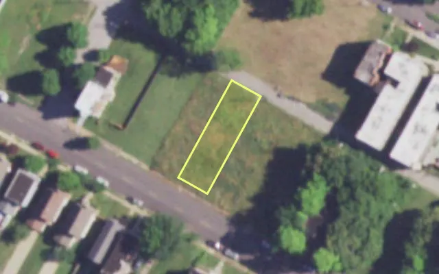 Aerial view of 3745 FINNEY AV — vacant lot, St. Louis with approximate parcel outline