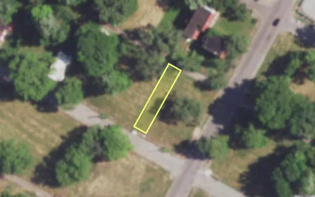 Aerial view of 4409 COTE BRILLIANTE AV — vacant lot, St. Louis with approximate parcel outline
