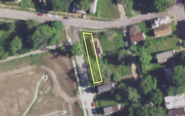 Aerial view of 1026 GARTH AV — vacant lot, St. Louis with approximate parcel outline