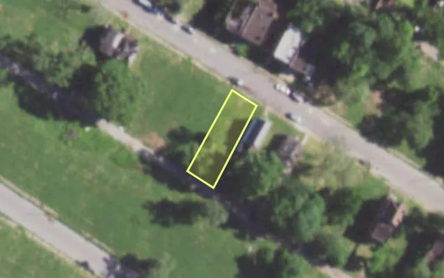 Aerial view of 5854 COTE BRILLIANTE AV — vacant lot, St. Louis with approximate parcel outline