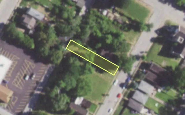 Aerial view of 1627 SEMPLE AV — vacant lot, St. Louis with approximate parcel outline
