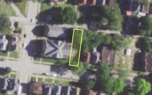 Aerial view of 5081 VERNON AV — vacant lot, St. Louis with approximate parcel outline