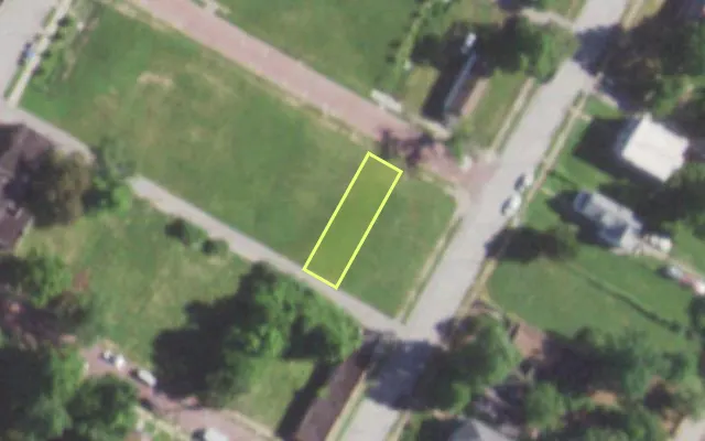 Aerial view of 5552 ST EDWARD AV — vacant lot, St. Louis with approximate parcel outline
