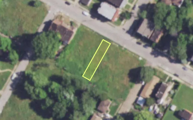 Aerial view of 4314 ASHLAND AV — vacant lot, St. Louis with approximate parcel outline