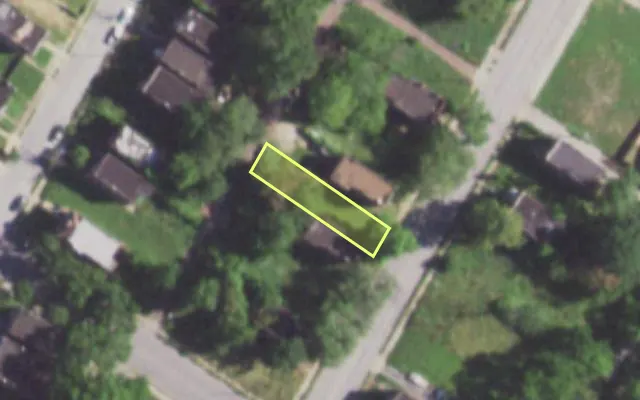 Aerial view of 1467 GOODFELLOW BLVD — vacant lot, St. Louis with approximate parcel outline