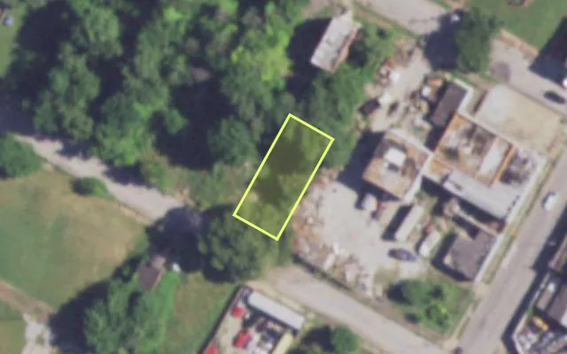Aerial view of 3925 ALDINE AV — vacant lot, St. Louis with approximate parcel outline