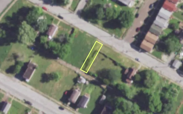 Aerial view of 3760 PENROSE ST — vacant lot, St. Louis with approximate parcel outline