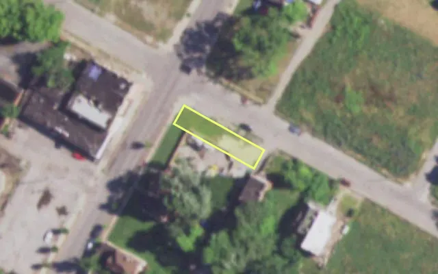 Aerial view of 2928 N NEWSTEAD AV — vacant lot, St. Louis with approximate parcel outline