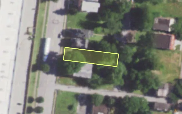 Aerial view of 1328 N EUCLID AV — vacant lot, St. Louis with approximate parcel outline