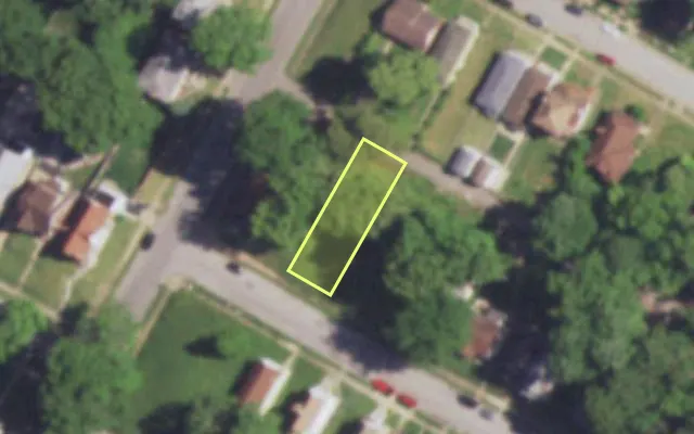 Aerial view of 6065 LUCILLE AV — vacant lot, St. Louis with approximate parcel outline