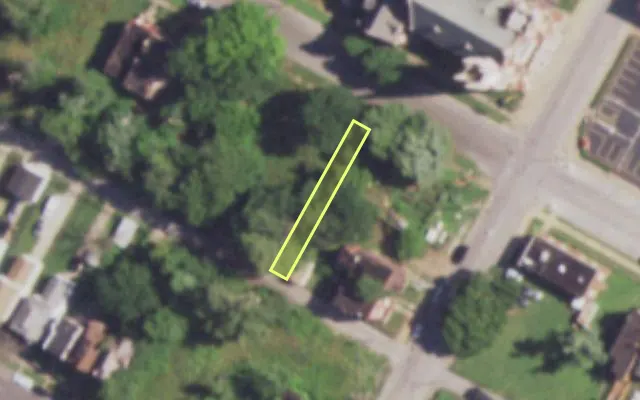 Aerial view of 4510 EVANS AV — vacant lot, St. Louis with approximate parcel outline