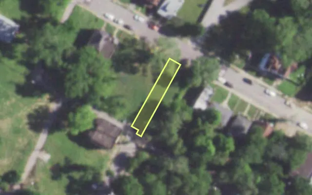 Aerial view of 5356 NORTHLAND AV — vacant lot, St. Louis with approximate parcel outline