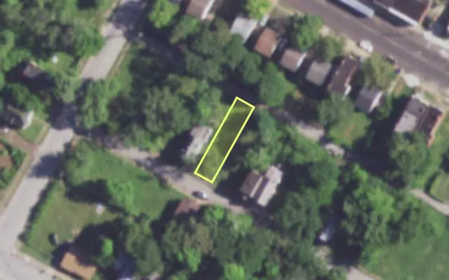 Aerial view of 3939 SHERMAN PL — vacant lot, St. Louis with approximate parcel outline